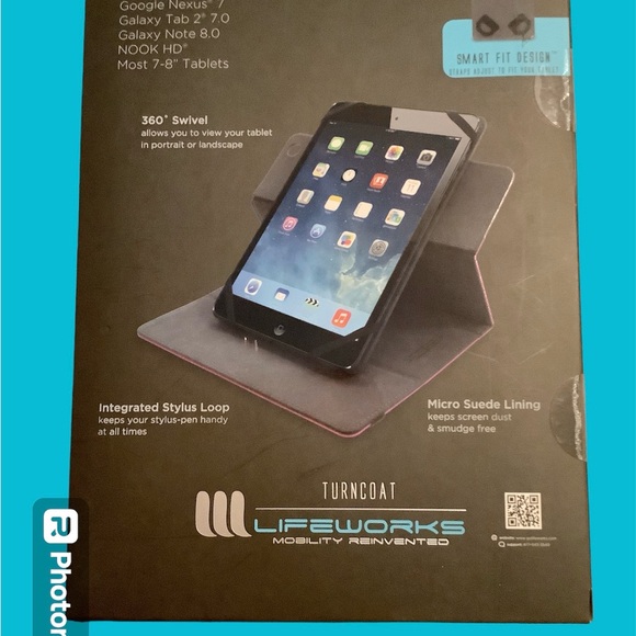 Lifeworks Case for Tablets is brand new! Fits 7 - 8” tablets. 360 degree swivel - Picture 3 of 5